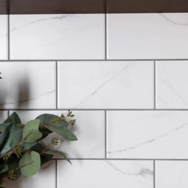 Vena Biana Bevelled Matt Marble Effect Metro Tiles