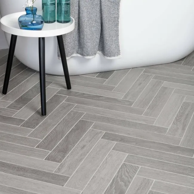 Bonsai Smoky Grey Wood Effect Porcelain Wall and Floor Tiles