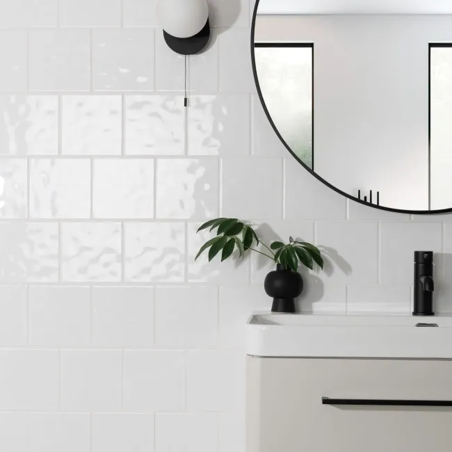 Devine Bumpy Gloss White Wall Tiles
