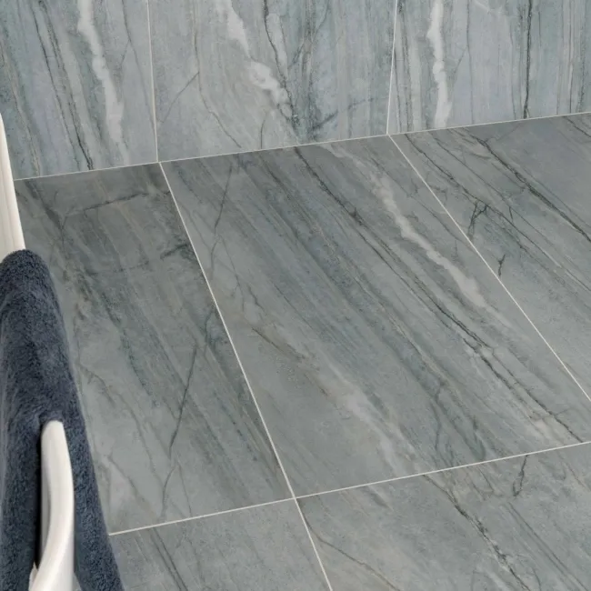 Falls Blue Semi Polished Marble Effect Large Wall and Floor Tiles