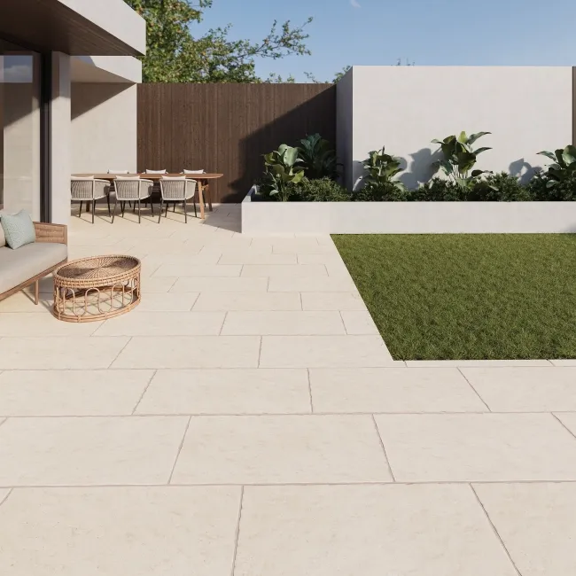 Irta Beige Stone Effect Matt Porcelain Outdoor Slab Tile