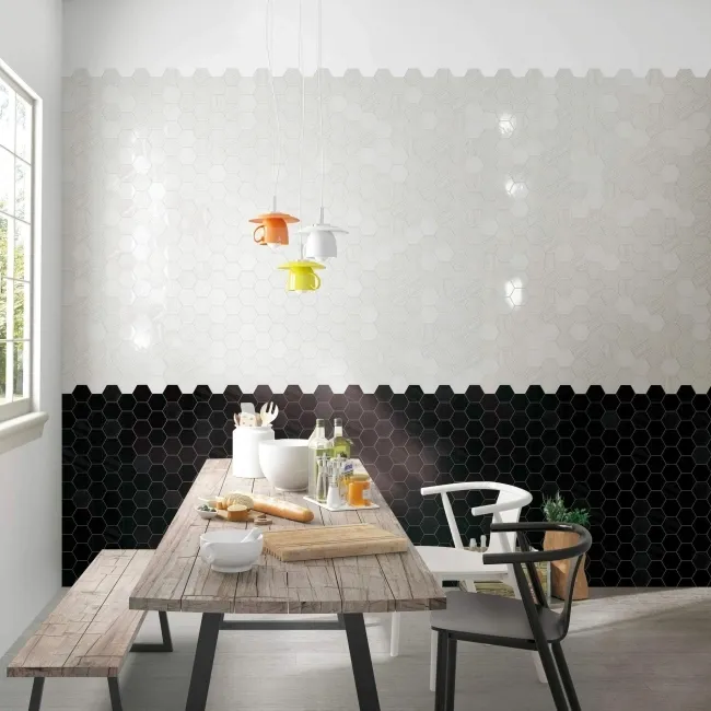 Hexa-Style Matt Black Hexagon Porcelain 126x110 Wall and Floor Tiles