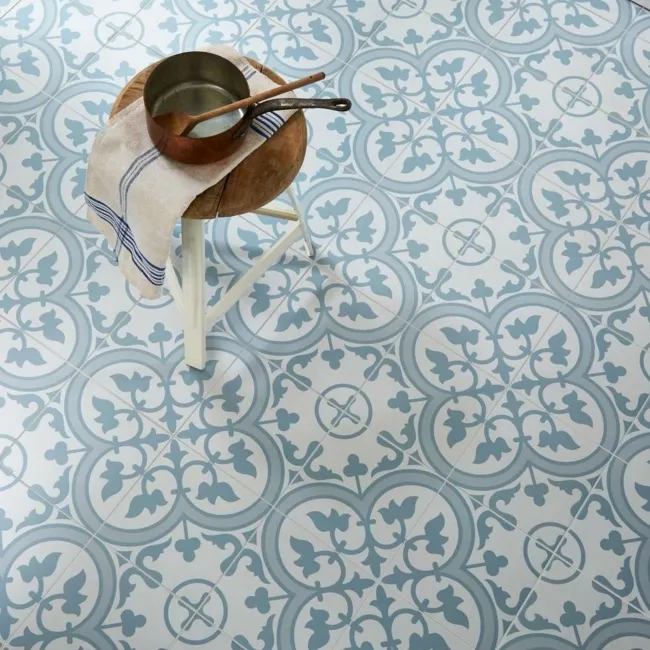 Ledbury Powder Blue Pattern Wall and Floor Tiles