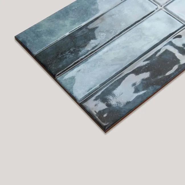 Lazio Blue Gloss Brick Effect Wall Tiles