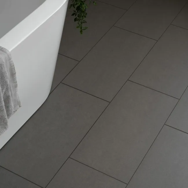 Lounge Matt Dark Grey Stone Effect 300x600 Floor Tiles