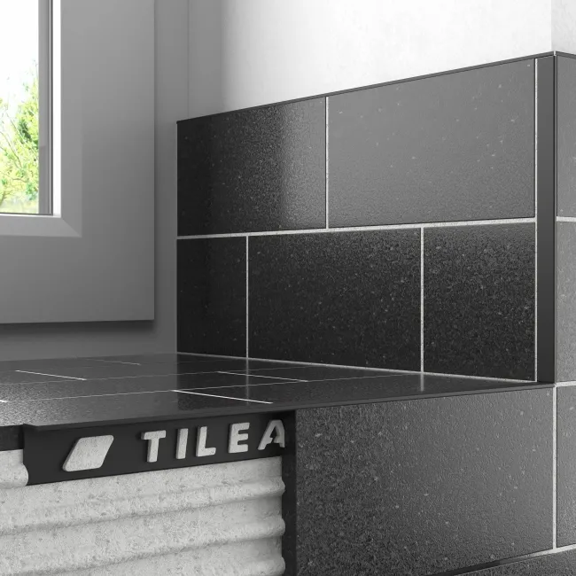 10mm Matt Black Square Edge Metal Trim