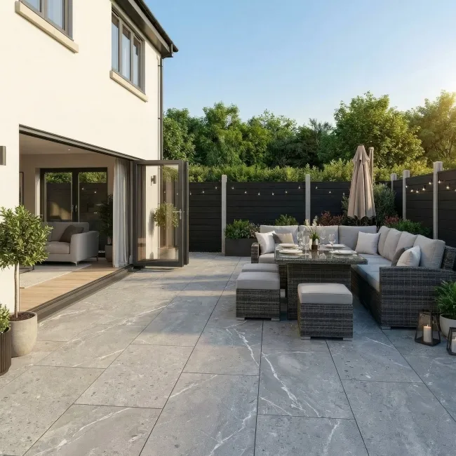 Muller Pearl Stone Effect Matt Porcelain Outdoor Slab Tile