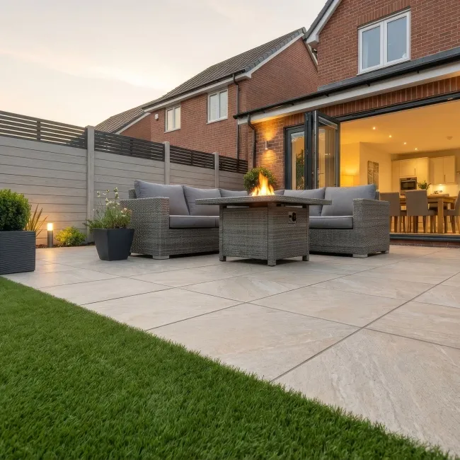 Quarstone Beige Stone Effect Matt Anti Slip Outdoor Porcelain Slab