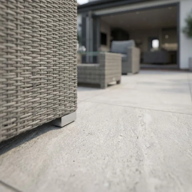 Quarstone White Stone Effect Matt Anti Slip Outdoor Porcelain Slab