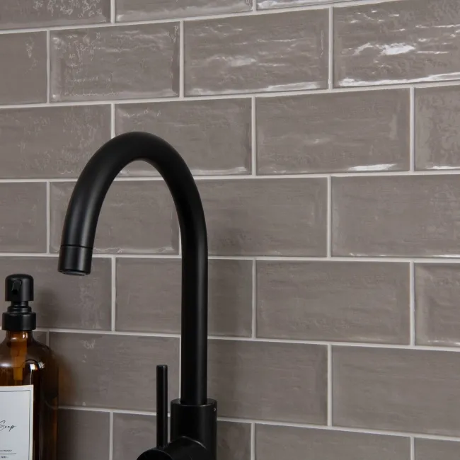 Rustic Ceramic Gloss Grey Metro Tiles