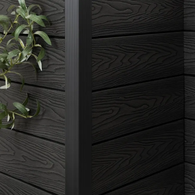 LuxeLine® Black Textured Composite Cladding Edging Corner Trim - 2500mm