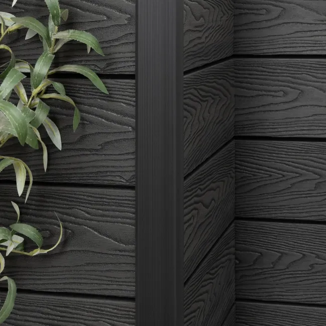 LuxeLine® Black Textured Composite Cladding Edging Corner Trim - 2500mm