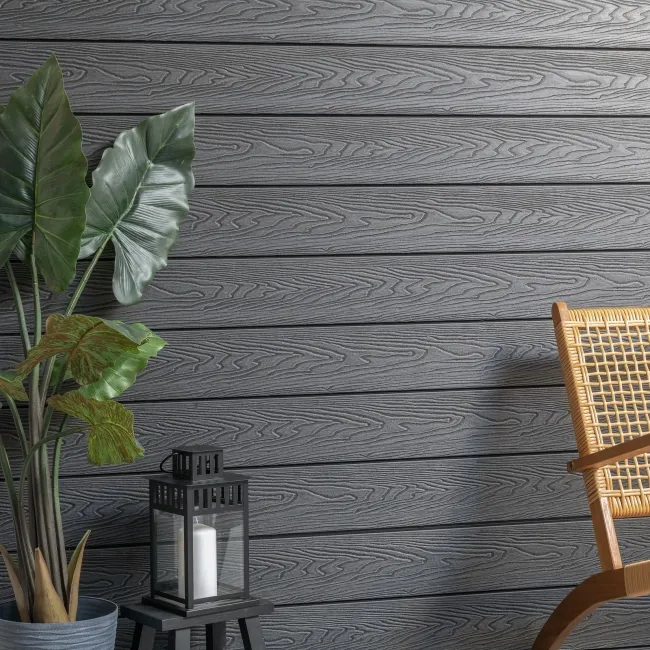LuxeLine® Dark Grey Embossed Shiplap Composite Wall Cladding - 2900mm