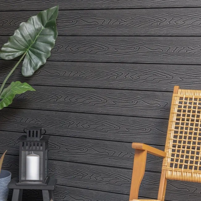 LuxeLine® Dark Grey Embossed Shiplap Composite Wall Cladding - 2900mm