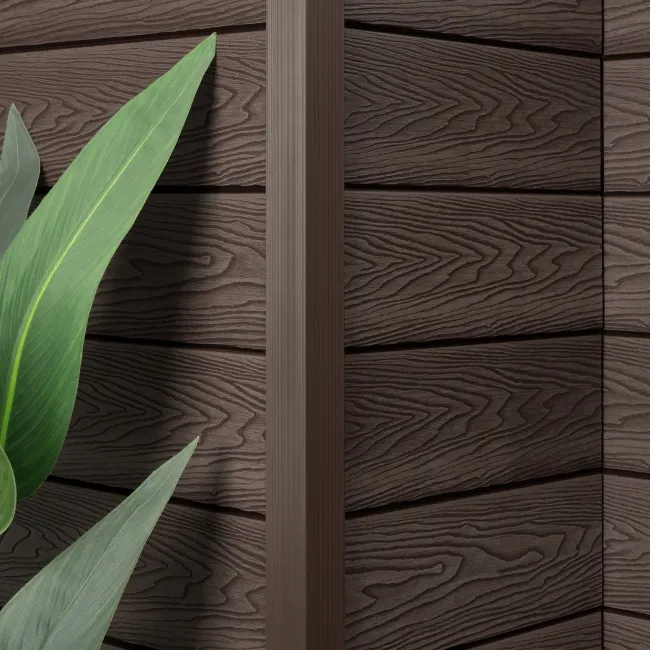 LuxeLine® Walnut Textured Composite Cladding Edging Corner Trim - 2500mm