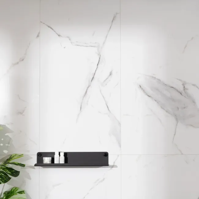 Trepanel Aqua Luxe® Carrara Soft Marble Effect Embossed Satin SPC Wall Panel 4 Pack (Covers 2.80 SQM)