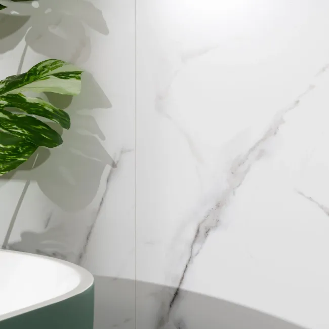 Trepanel Aqua Luxe® Carrara Soft Marble Effect Embossed Satin SPC Wall Panel 4 Pack (Covers 2.80 SQM)