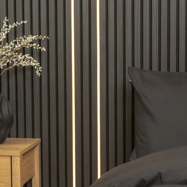 Trepanel Bright® Wall Panel LED Strip Lights With Black Casing - 2.4m Pack of 2