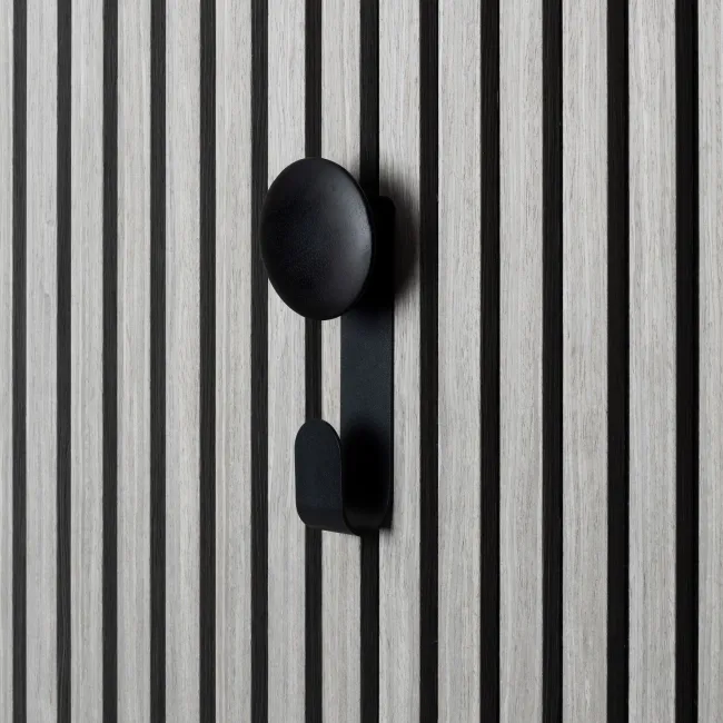 Trepanel Customise® Wooden Hanger Black Vertical Metal Hook