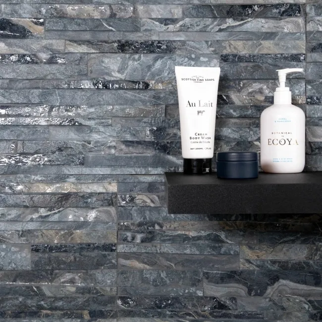 Valentina Oceanic Blue Splitface Effect Wall Tiles