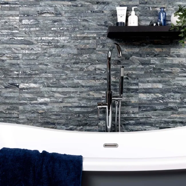 Valentina Oceanic Blue Splitface Effect Wall Tiles