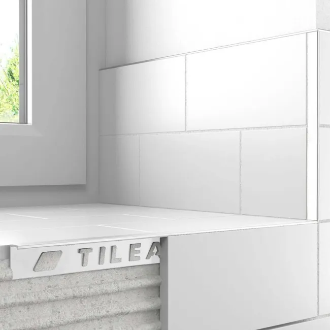 10mm White Square Edge Metal Trim