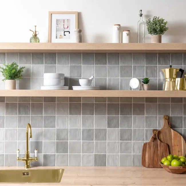 Zellige Mini Grey Small Matt Rustic Wall Tiles 100x100