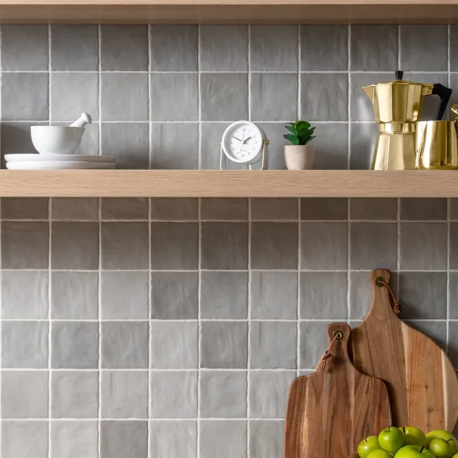 Zellige Mini Grey Small Matt Rustic Wall Tiles 100x100