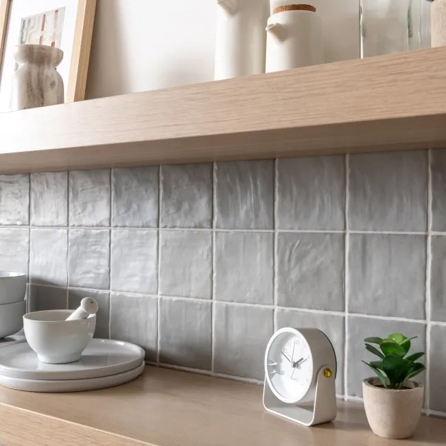 Zellige Mini Grey Small Matt Rustic Wall Tiles 100x100