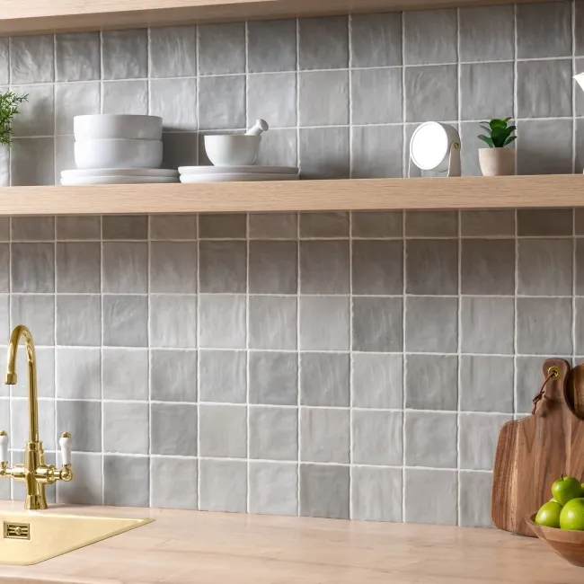 Zellige Mini Grey Small Matt Rustic Wall Tiles 100x100