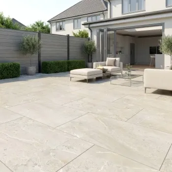 Muller Beige Stone Effect Matt Porcelain Outdoor Slab Tile