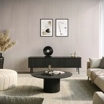 Trepanel® Light Oak on Antique White Felt Acoustic Wood Slat Panels