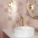 Zellige Mini Pink Square Gloss Wall Tiles