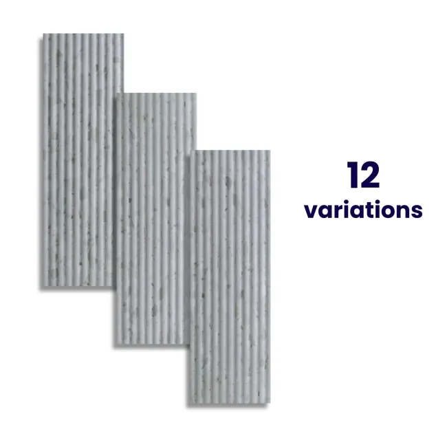 Indulgence Terrazzo Grey Effect Fluted Decor Wall Tiles