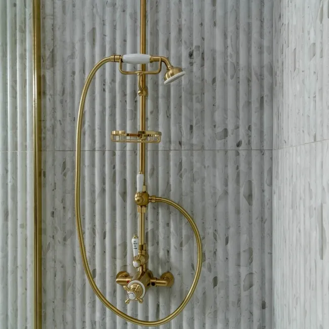 Indulgence Terrazzo Grey Effect Fluted Decor Wall Tiles