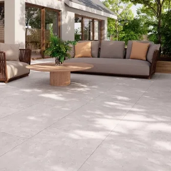 Irta Grey Stone Effect Matt Porcelain Outdoor Slab Tile