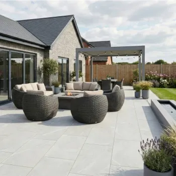 Nuova Grey Stone Effect Matt Porcelain Outdoor Slab Tile