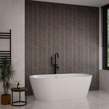 Trepanel Aqua 3D® Waterproof Medium Grey/Gold Marble Effect Grooved Wall Panel 3 Pack (Covers 0.87 SQM)