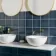 Capsule Dark Blue Grey Art Deco Engraved Decor Wall Tiles