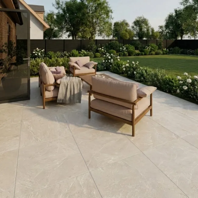 Ardesia Ivory Stone Effect Matt Porcelain Outdoor Slab Tile