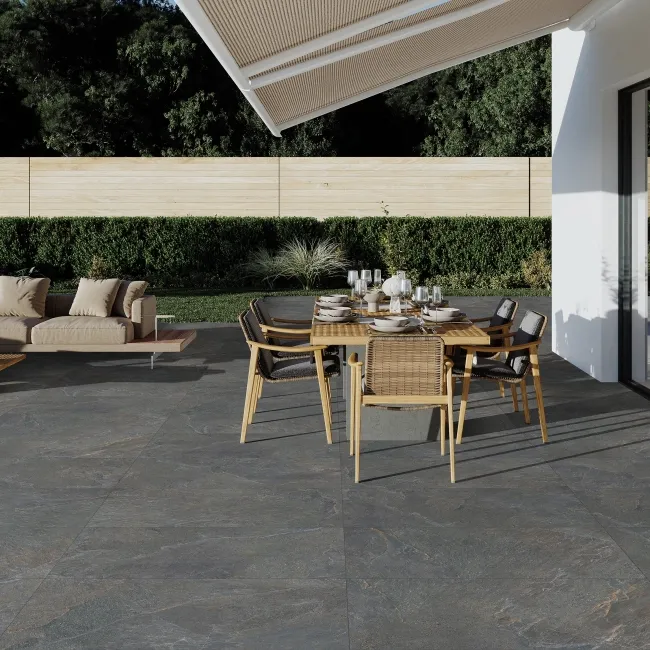 Ardesia Anthracite Stone Effect Matt Porcelain Outdoor Slab Tile