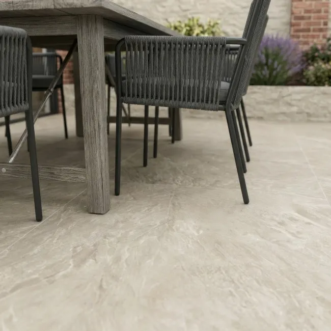 Ardesia Cream Stone Effect Matt Porcelain Outdoor Slab Tile