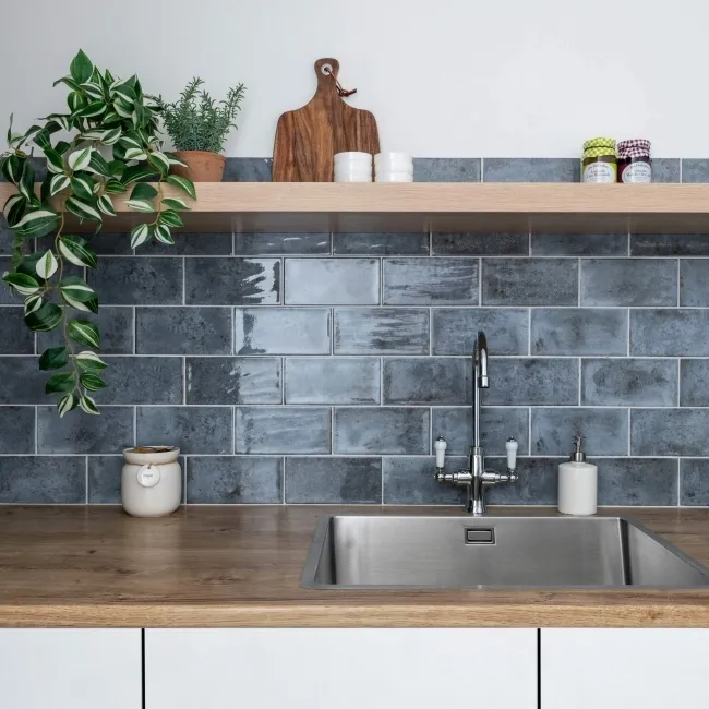 Farringdon Blue Gloss Metro Wall Tiles