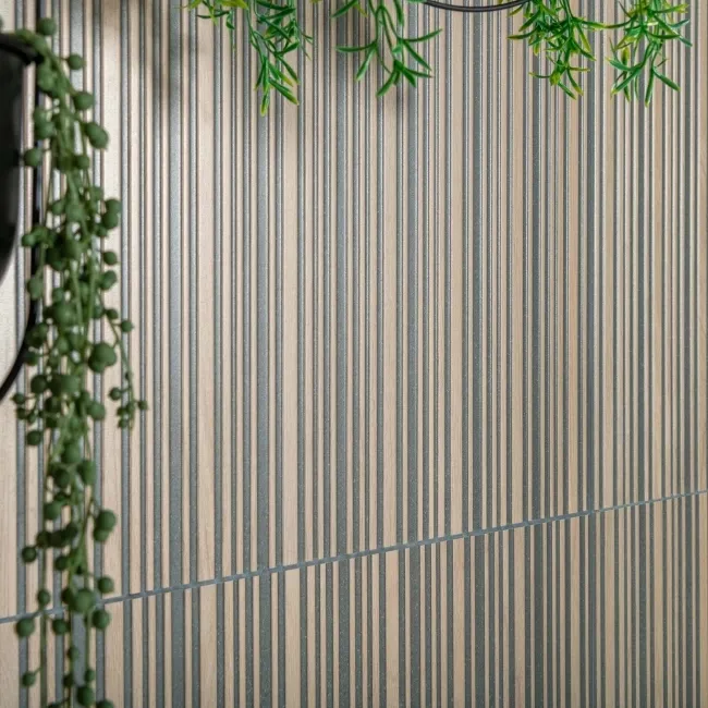 Contour Brown Walnut Wood Slat Effect Wall Tiles