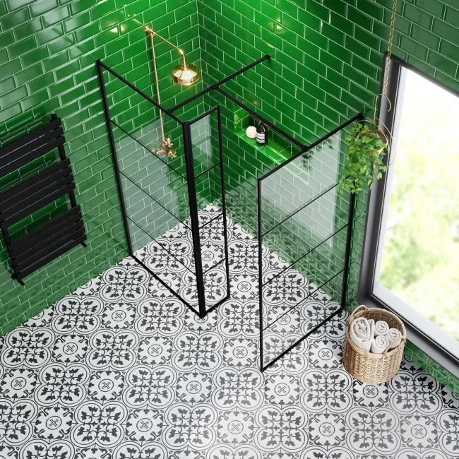 Ledbury Charcoal Black Pattern Wall and Floor Tiles