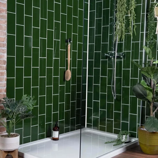 Park Green Gloss Flat Metro Wall Tiles