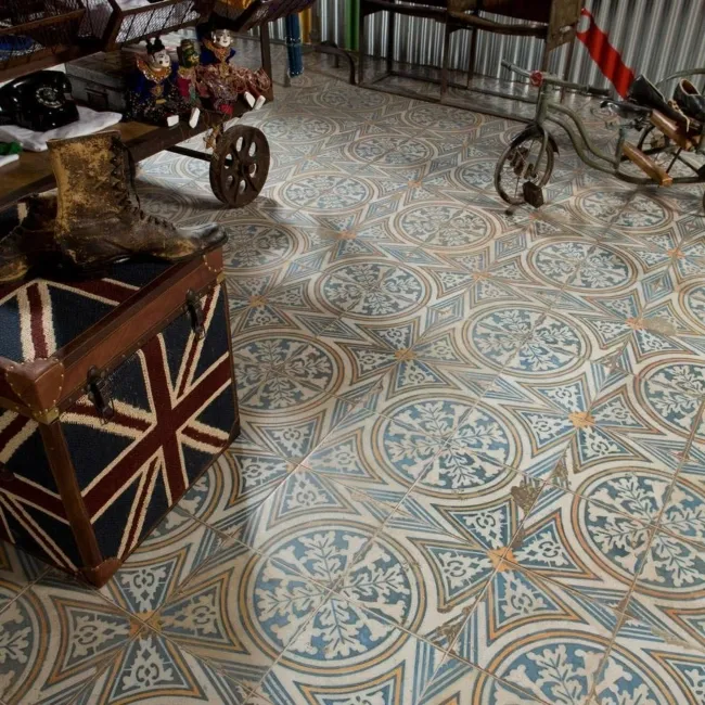 Gambol Multicolour Vintage Pattern Matt Wall and Floor Tiles