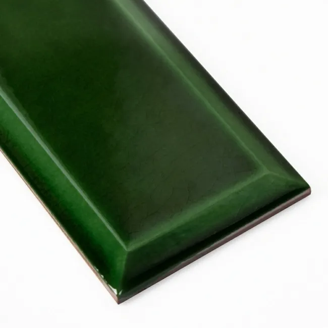 Plush Victorian Crackle Glaze Green Metro Tiles