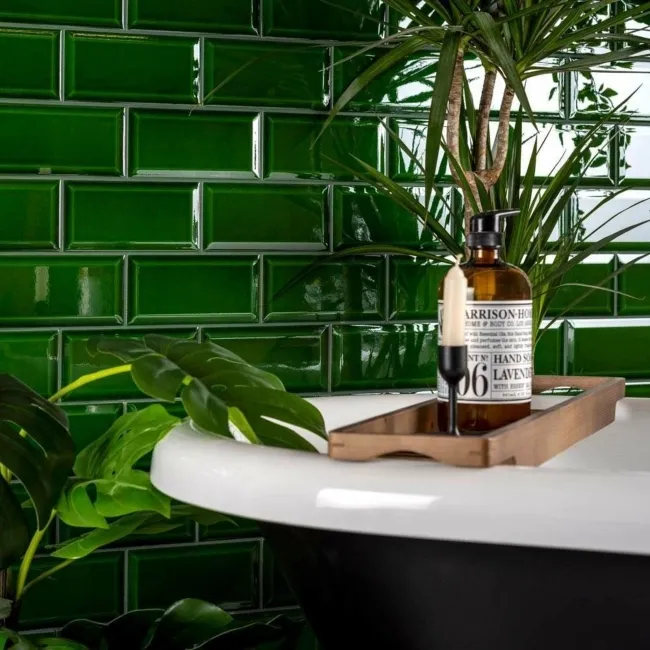 Victorian Gloss Green Metro Tiles