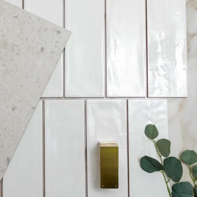 Rustic Gloss White Metro Tiles